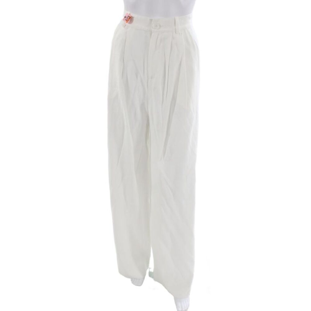 Nonchalant Label Unisex Dress Pants White Rayon Blend Size M
